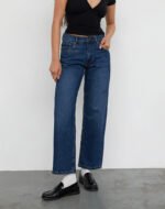 Mid Rise Awkward Parallel Jeans in Mid Blue Used - Image 2