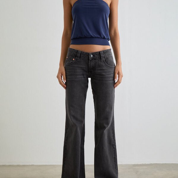 Bell Bottom Low Rise Flare Jeans in Vintage Black