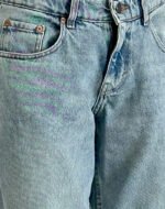 Roomy Extra Wide Low Rise Jeans in Washed Blue Green - Image 5