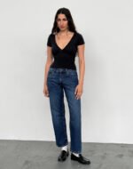 Mid Rise Awkward Parallel Jeans in Mid Blue Used - Image 4