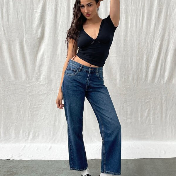 Mid Rise Awkward Parallel Jeans in Mid Blue Used