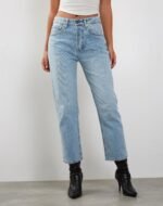 Mid Rise Straight Leg Jeans in Bleach Denim - Image 3