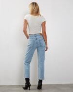 Mid Rise Straight Leg Jeans in Bleach Denim - Image 5