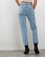 Mid Rise Straight Leg Jeans in Bleach Denim - Image 4