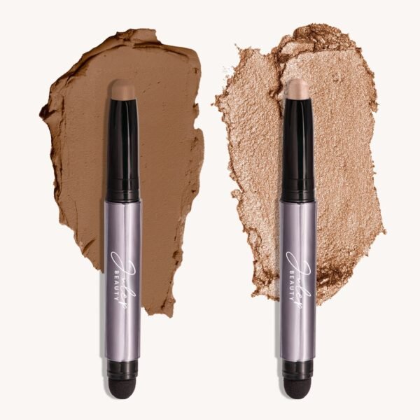 Eyeshadow 101  Crème-to-Powder Eyeshadow Stick Duo: Sand Shimmer & Ginger Matte