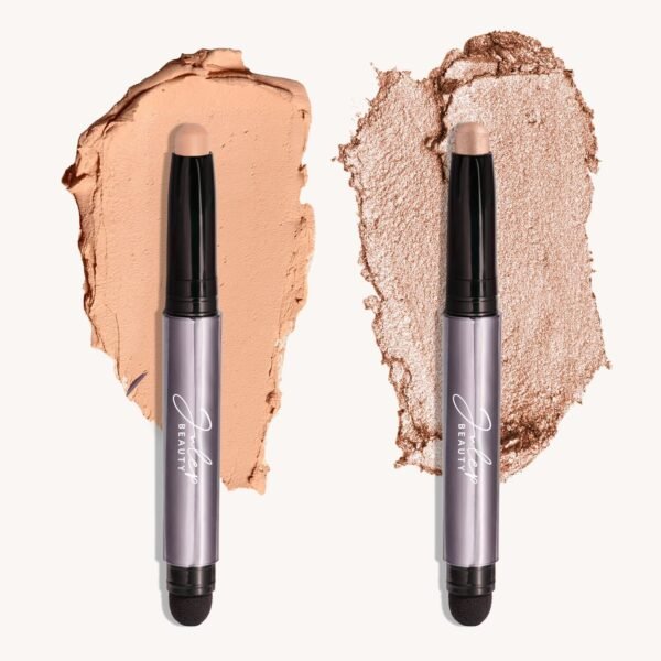 Eyeshadow 101  Crème-to-Powder Eyeshadow Stick Duo: Champagne Shimmer & Desert Matte