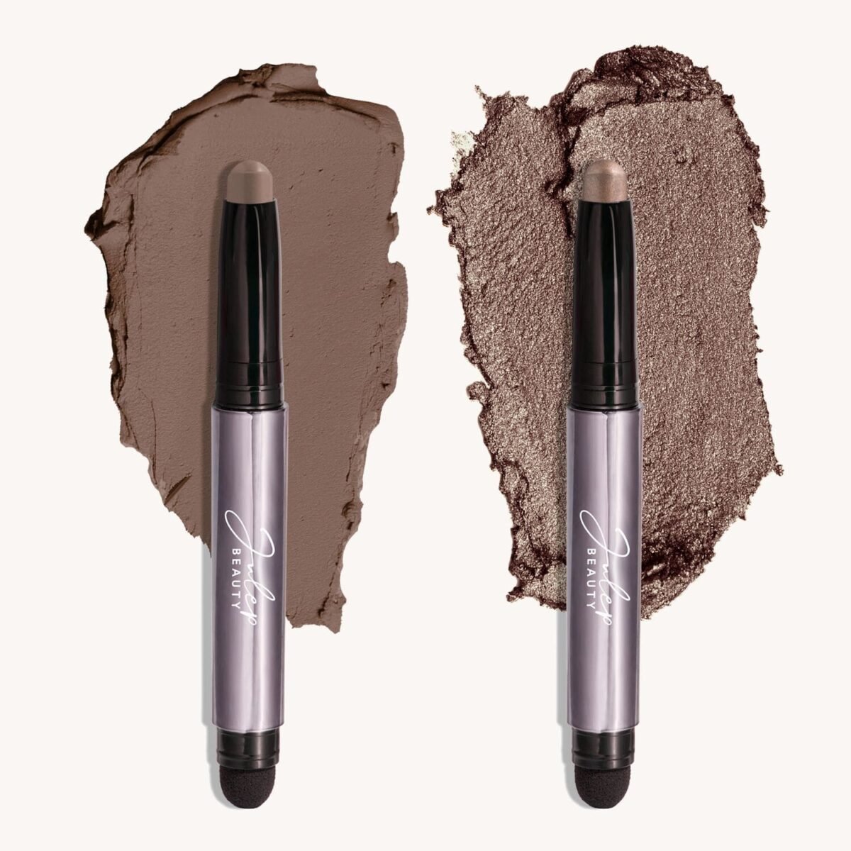 Eyeshadow 101  Crème-to-Powder Eyeshadow Stick Duo: Taupe Shimmer & Stone Matte - Image 1