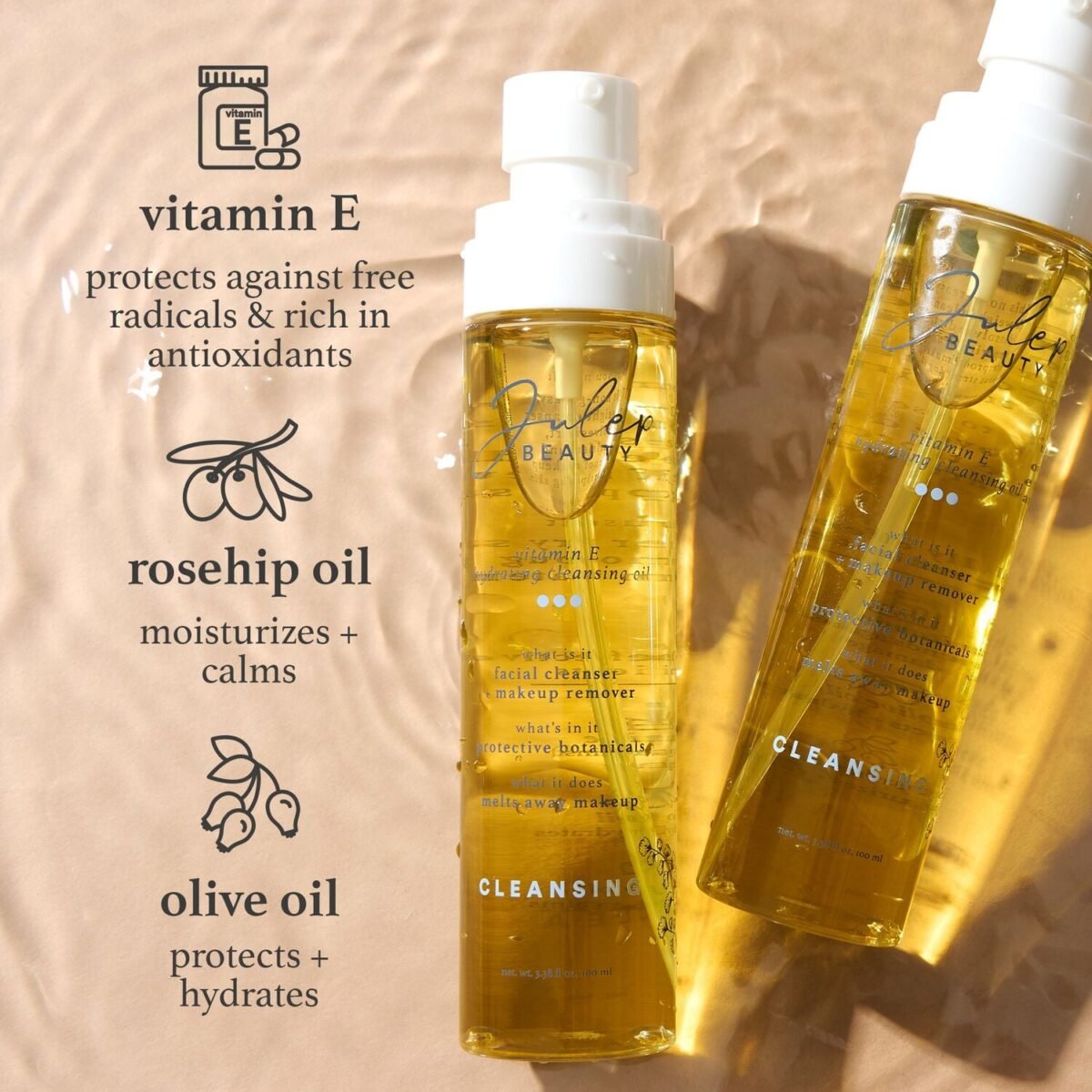 Vitamin E Hydrating Cleansing Oil + Makeup Remover - Image 1