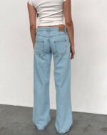 Low Rise Parallel Jeans in Light Wash Blue - Image 4