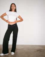 Low Rise Parallel Jeans in Rinse Black - Image 4
