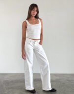 Low Rise Parallel Jeans in True White - Image 3