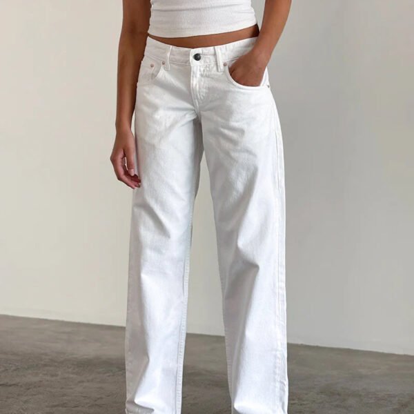 Low Rise Parallel Jeans in True White