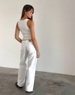 Low Rise Parallel Jeans in True White - Image 4