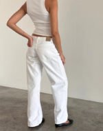 Low Rise Parallel Jeans in True White - Image 2