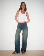Low Rise Parallel Jeans in Vintage Green Used - Image 4