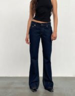 Rigid Low Rise Flare Jeans In Indigo - Image 2