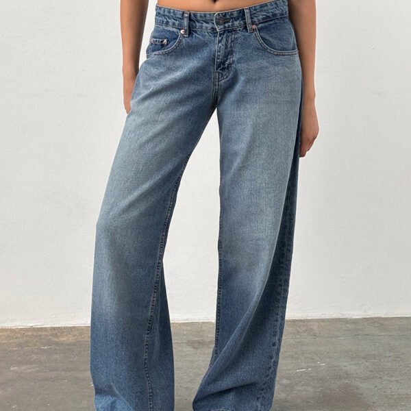 Roomy Extra Wide Low Rise Jeans in Powder Blue