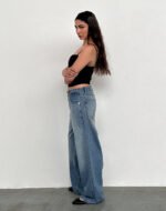 Roomy Extra Wide Low Rise Jeans in Powder Blue - Image 4
