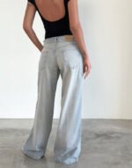 Roomy Extra Wide Low Rise Jeans in Sand Bleach Extreme - Image 4