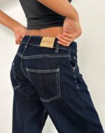 Low Rise Parallel Jeans in Indigo with Contrast Stitch - Image 4