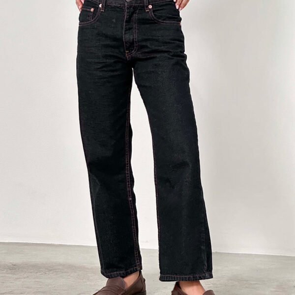 Mid Rise Awkward Parallel Jeans in Indigo