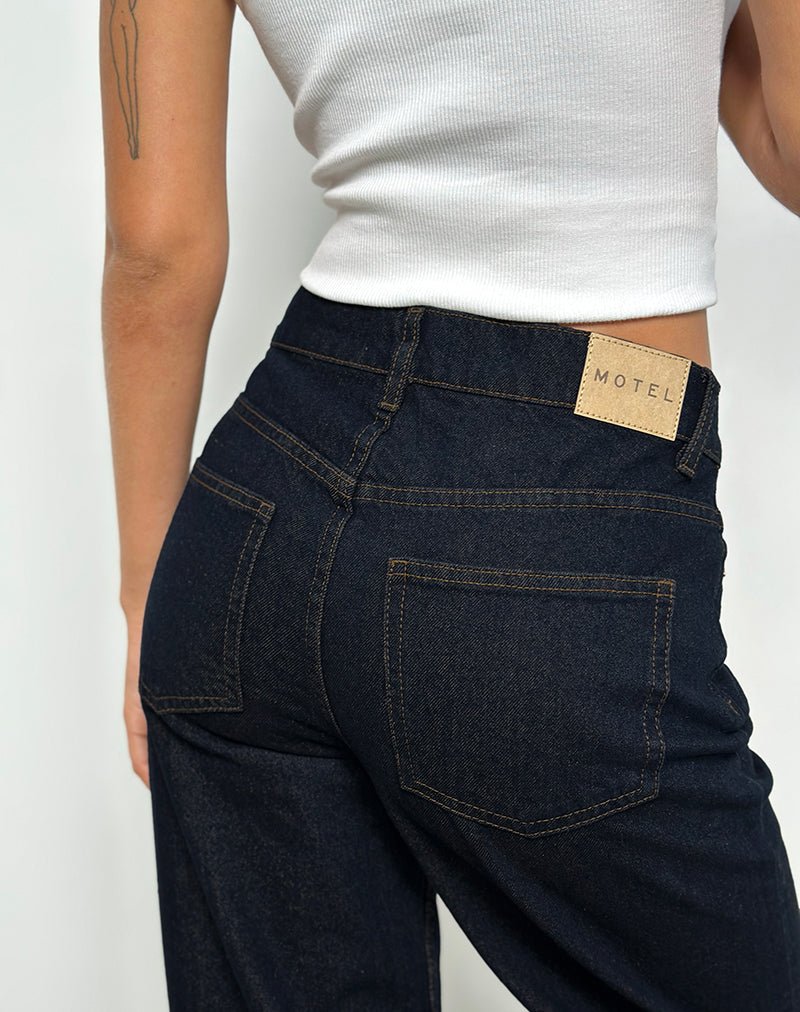 MIDRISE-TURNUP-STRAIGHT-INDIGO_4116-copy.jpg Mid Rise Turn Up Straight Jeans in Indigo - Image 2