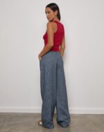 Roomy Extra Wide Low Rise Jeans in Pinstripe Indigo Wash - Image 5