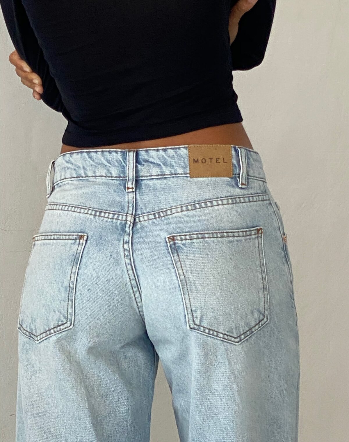 Roomy Extra Wide Low Rise Jeans in Extreme Light Blue Wash - Image 2