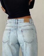 Roomy Extra Wide Low Rise Jeans in Extreme Light Blue Wash - Image 2