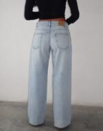 Roomy Extra Wide Low Rise Jeans in Extreme Light Blue Wash - Image 3