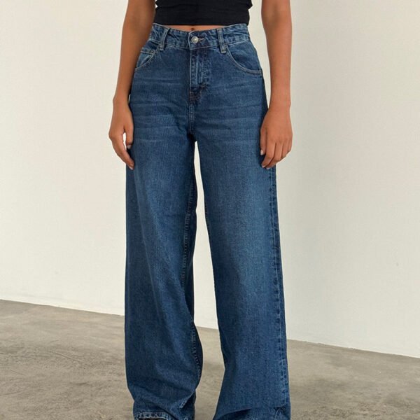 Roomy Extra Wide Jeans in Mid Blue Used