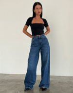 Roomy Extra Wide Jeans in Mid Blue Used - Image 2
