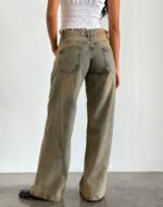 Roomy Extra Wide Leg Low Rise Jeans in Sandy Blue Acid - Image 4