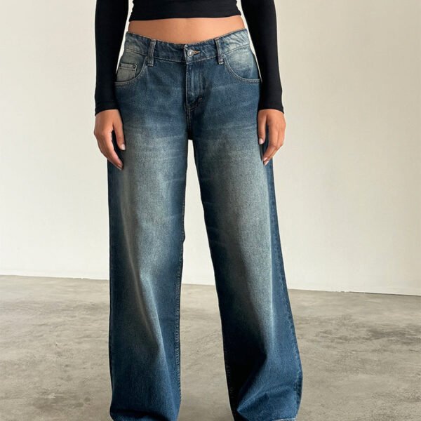 Roomy Extra Wide Low Rise Jeans in Dark Vintage