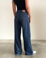 Roomy Extra Wide Low Rise Jeans in Mid Indigo Blue - Image 4