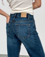 Mid Rise Slim Parallel Jeans in Mid Blue Used - Image 3