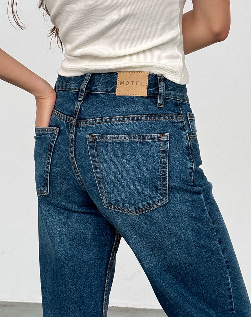 SLIM-PARALLEL-MID-BLUE-USED_6865.jpg Mid Rise Slim Parallel Jeans in Mid Blue Used - Image 3