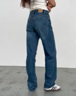 Mid Rise Slim Parallel Jeans in Mid Blue Used - Image 4