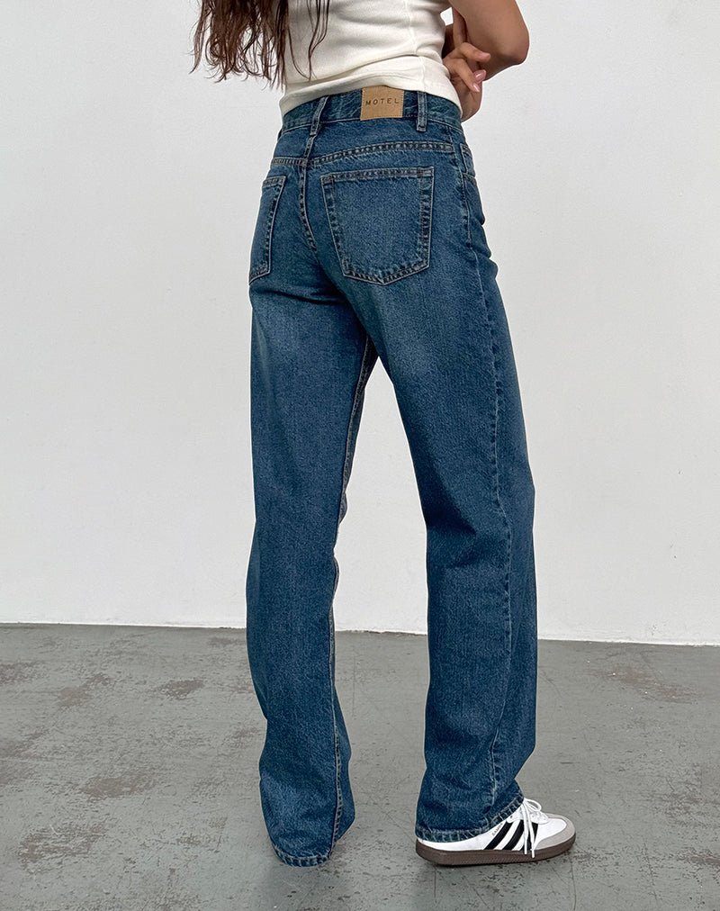 SLIM-PARALLEL-MID-BLUE-USED_6872.jpg Mid Rise Slim Parallel Jeans in Mid Blue Used - Image 4